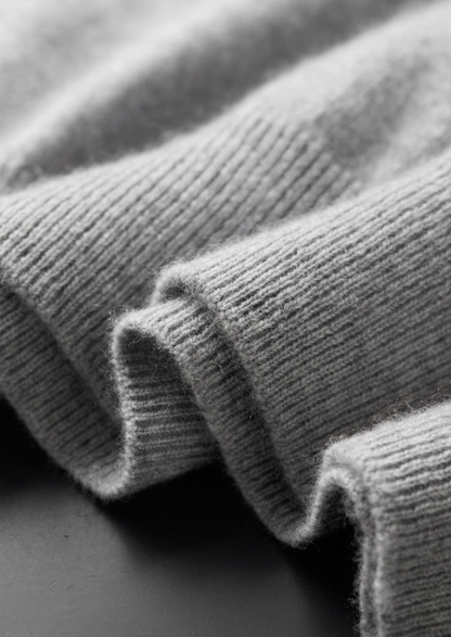 Premium Cashmere Classic Crewneck T-Shirt - Light Gray | Auremmont