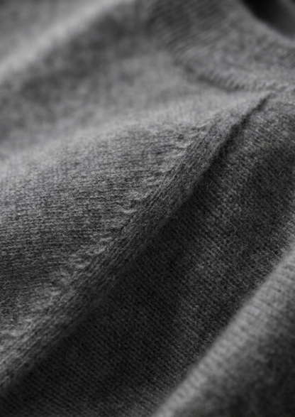 Premium Cashmere Classic Crewneck T-Shirt - Dark Gray | Auremmont