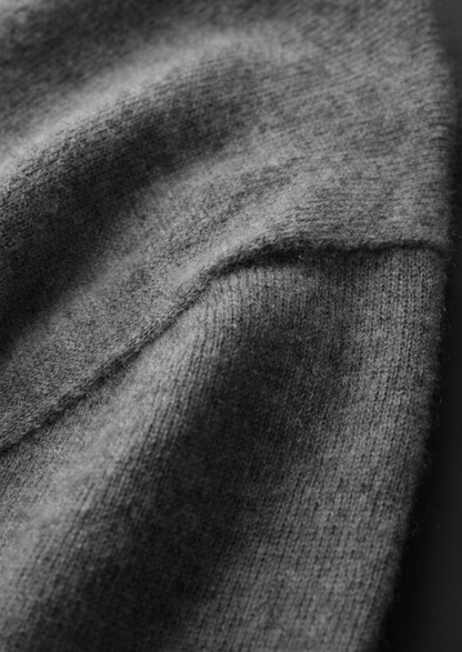 Premium Cashmere Classic Crewneck T-Shirt - Dark Gray | Auremmont