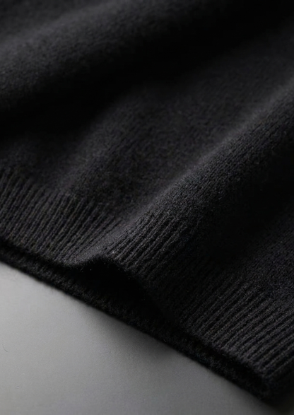 Premium Cashmere Classic Crewneck T-Shirt - Black | Auremmont