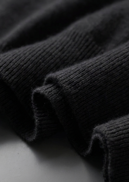 Premium Cashmere Classic Crewneck T-Shirt - Black | Auremmont