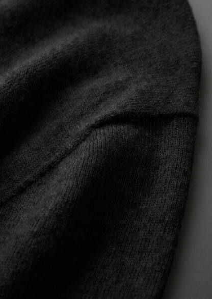 Premium Cashmere Classic Crewneck T-Shirt - Black | Auremmont