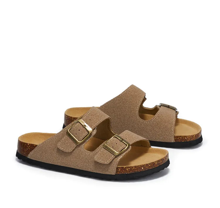 Maibulun Suede Arizona Sandals - Sand | Auremmont