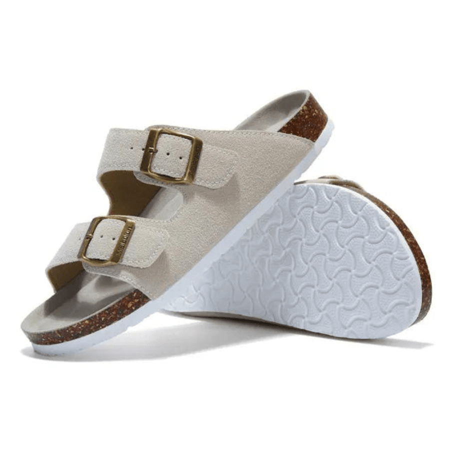 Montievelli Suede Arizona Sandals - Cream