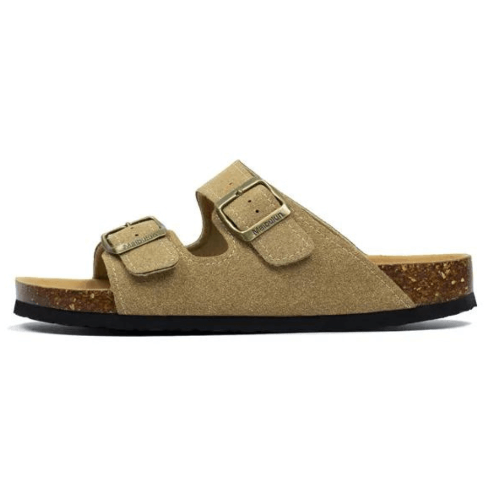 Maibulun Suede Arizona Sandals - Light Brown | Auremmont