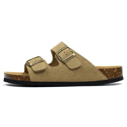 Maibulun Suede Arizona Sandals - Light Brown | Auremmont