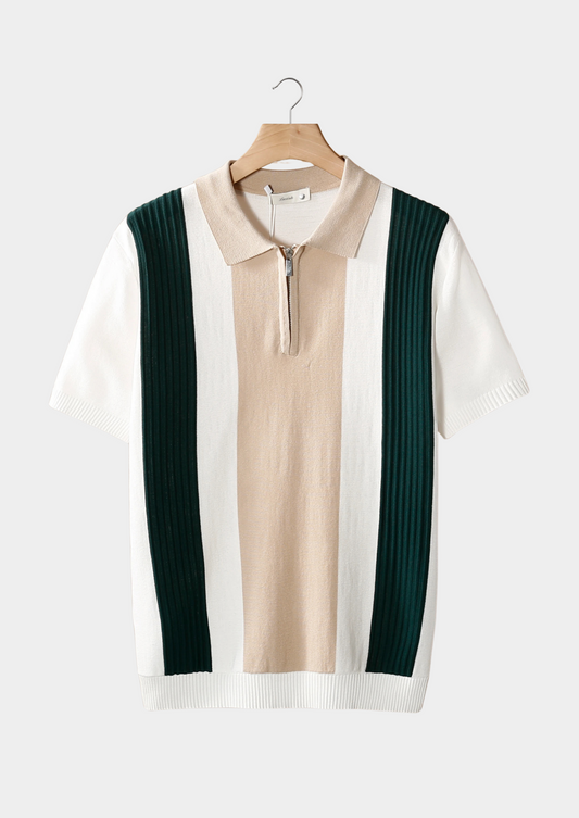 White Resort Zipper Polo | Auremmont