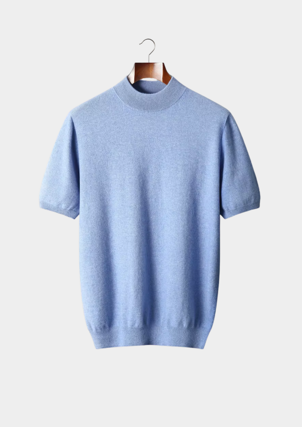 Premium Cashmere Mock Neck T-Shirt | Auremmont