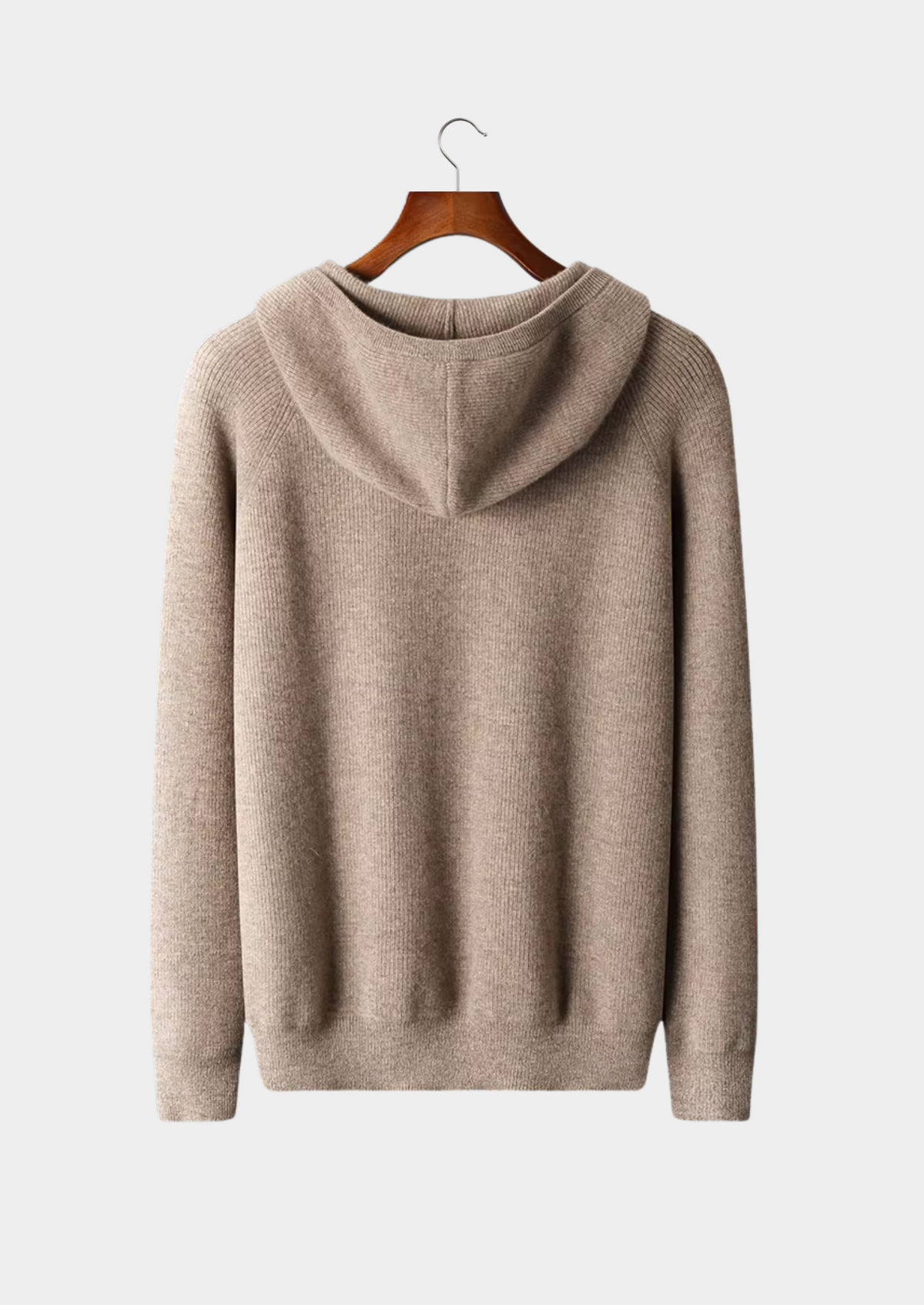 Pure Extra-Fine Merino Wool Ribbed Zip Hoodie | Auremmont