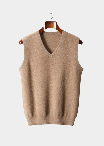 Pure Extra-Fine Merino Wool V-Neck Vest | Auremmont
