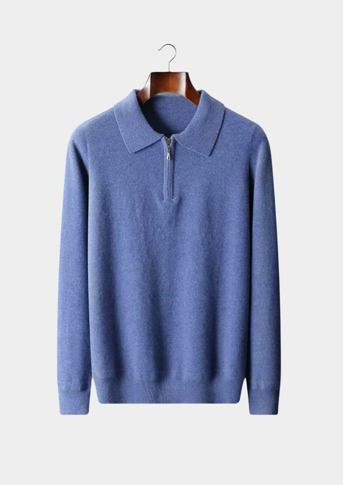 Pure Extra-Fine Merino Wool Half Zip Polo | Auremmont