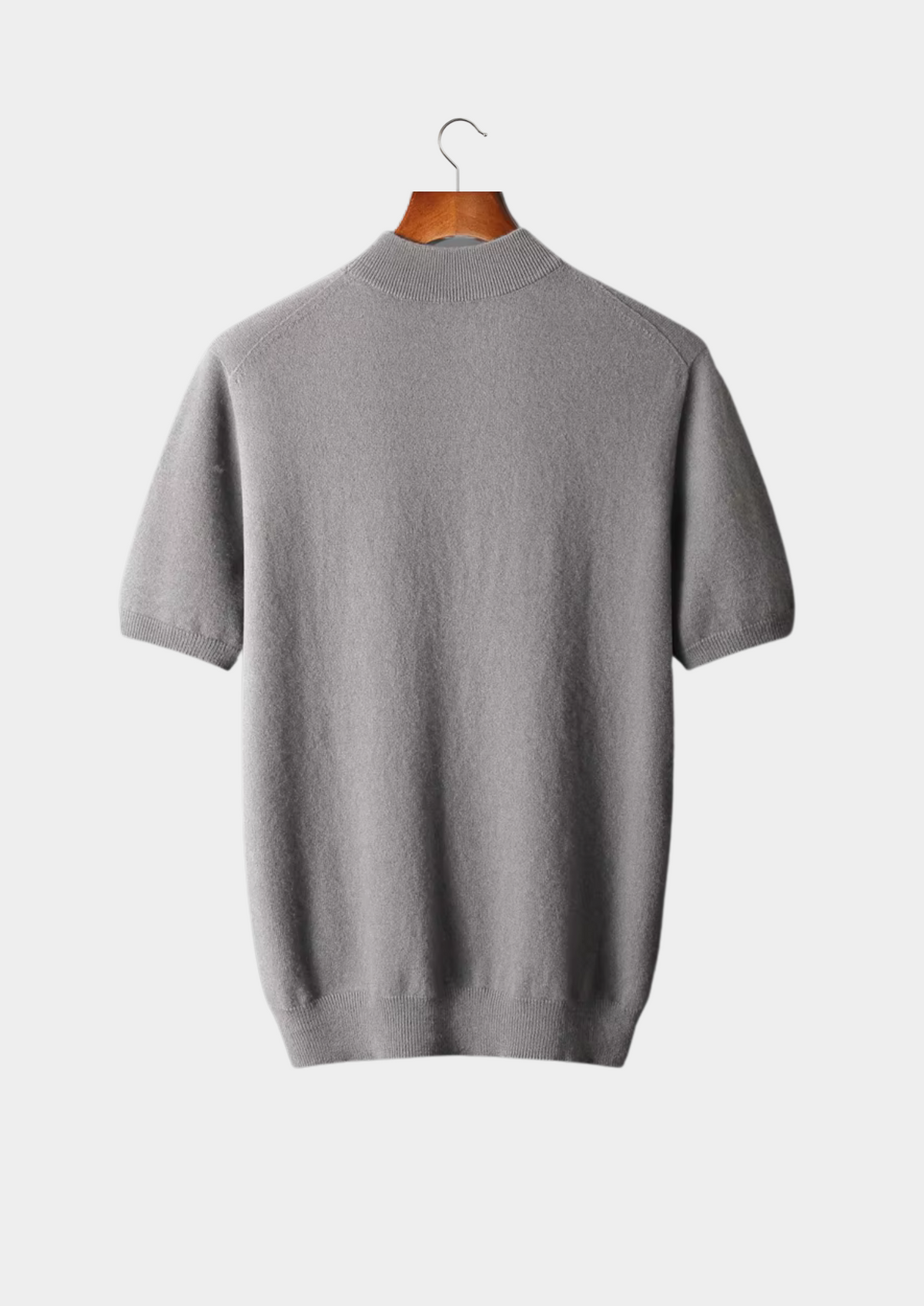 Premium Cashmere Mock Neck T-Shirt | Auremmont