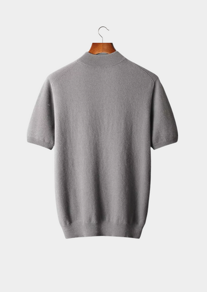 Premium Cashmere Mock Neck T-Shirt | Auremmont
