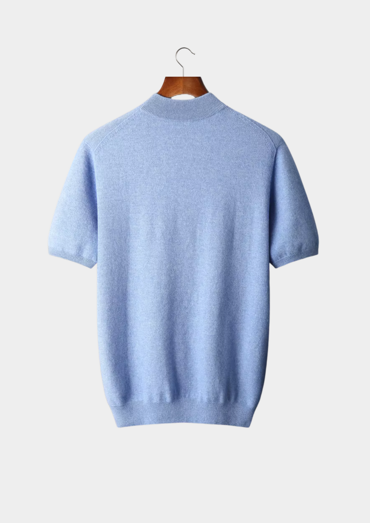 Premium Cashmere Mock Neck T-Shirt | Auremmont