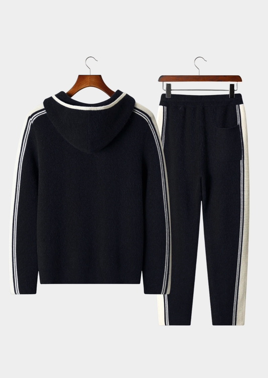 Pure Extra-Fine Merino Wool Black Damien Set | Auremmont