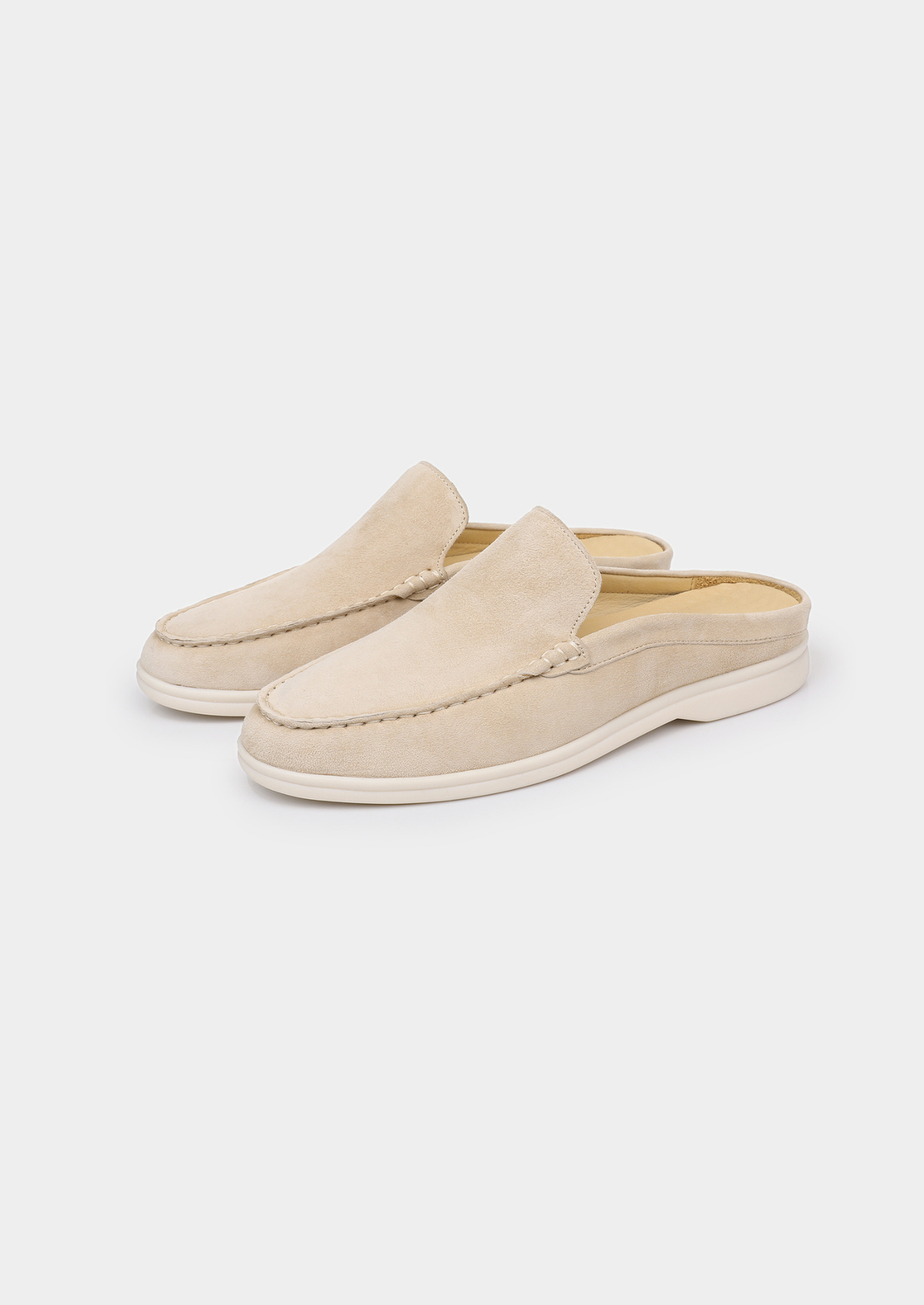 Ivory Marina Suede Slipper | Auremmont