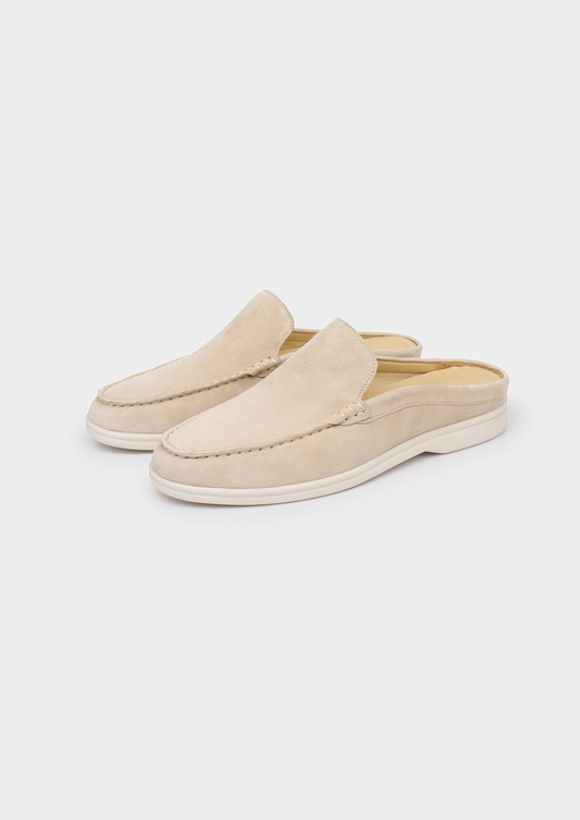 Ivory Marina Suede Slipper | Auremmont