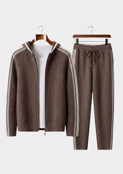 Pure Extra-Fine Merino Wool Dark Mocha Damien Set | Auremmont