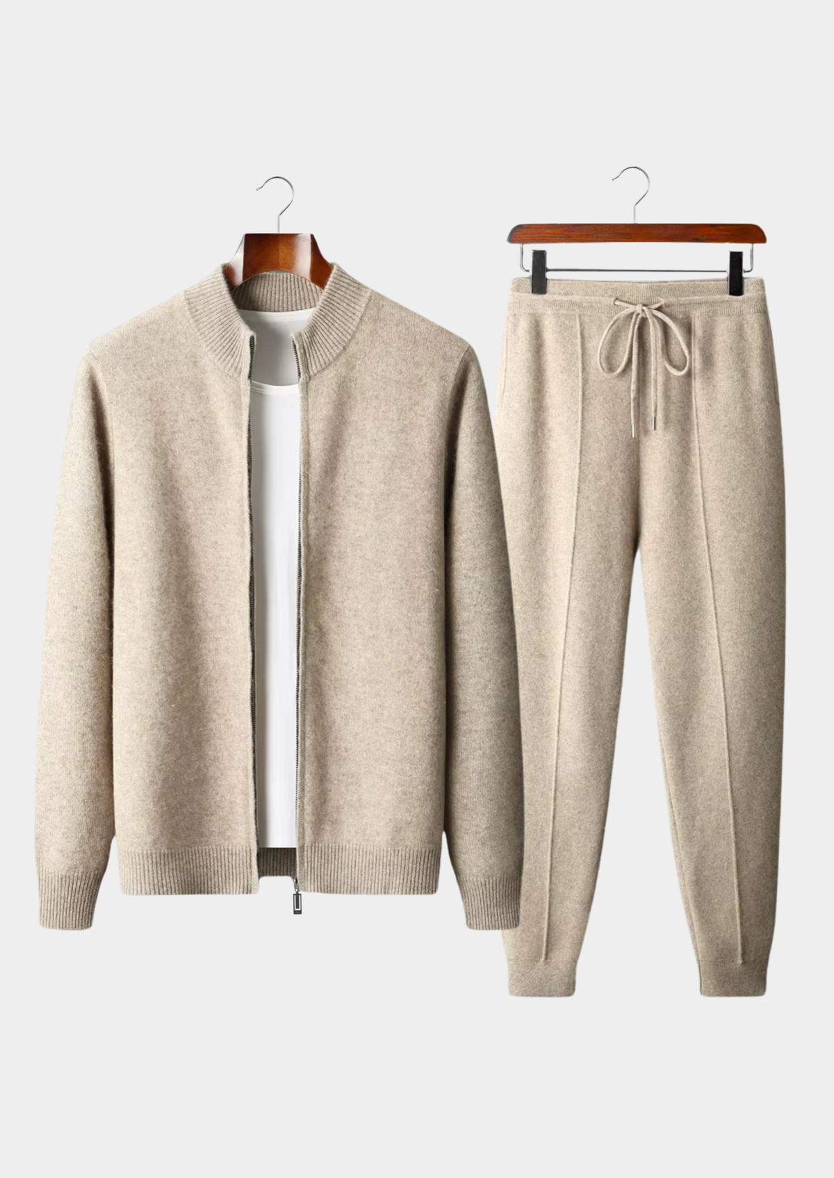 Pure Extra-Fine Merino Wool Sand Luzzo Set | Auremmont