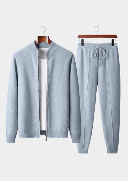Pure Extra-Fine Merino Wool Light Blue Luzzo Set | Auremmont