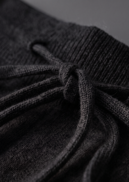 Pure Extra-Fine Merino Wool Black Luzzo Set | Auremmont