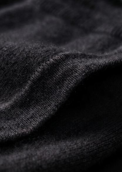 Pure Extra-Fine Merino Wool Black Luzzo Set | Auremmont