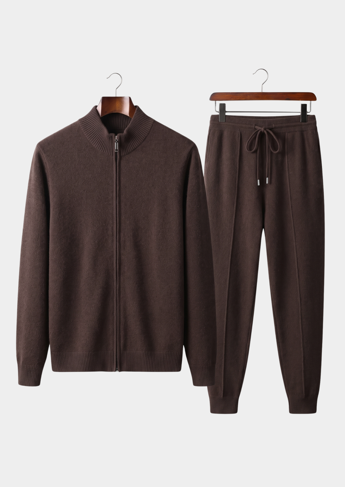Pure Extra-Fine Merino Wool Dark Brown Luzzo Set | Auremmont