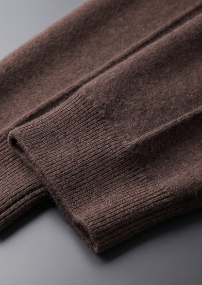 Pure Extra-Fine Merino Wool Dark Brown Luzzo Set | Auremmont
