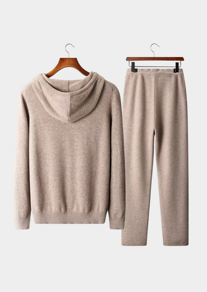 Pure Extra-Fine Merino Wool Beige Savro Set | Auremmont