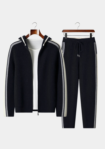 Pure Extra-Fine Merino Wool Black Damien Set | Auremmont